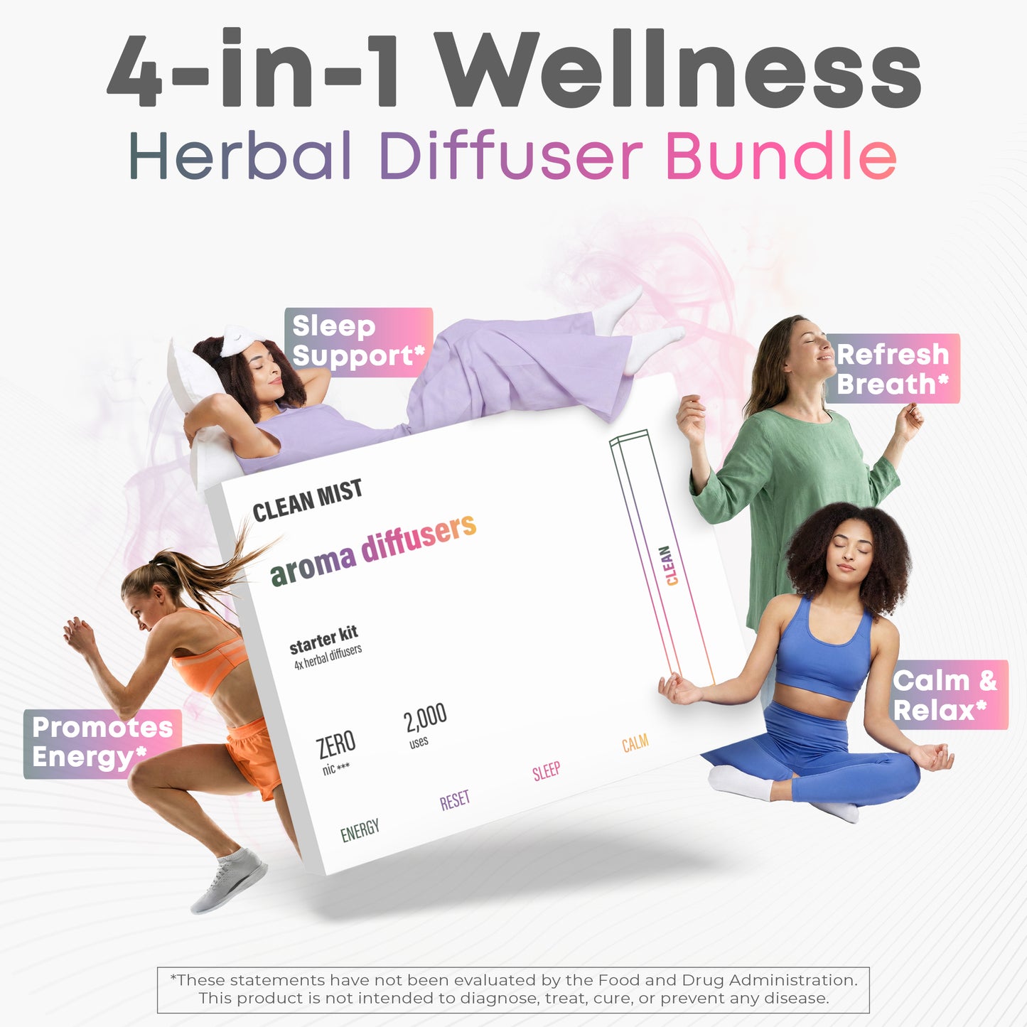 TheCleanMist Starter Kit™ – The 4-Flavor Aroma Set That Makes Quitting Feel Easier (Bestseller)